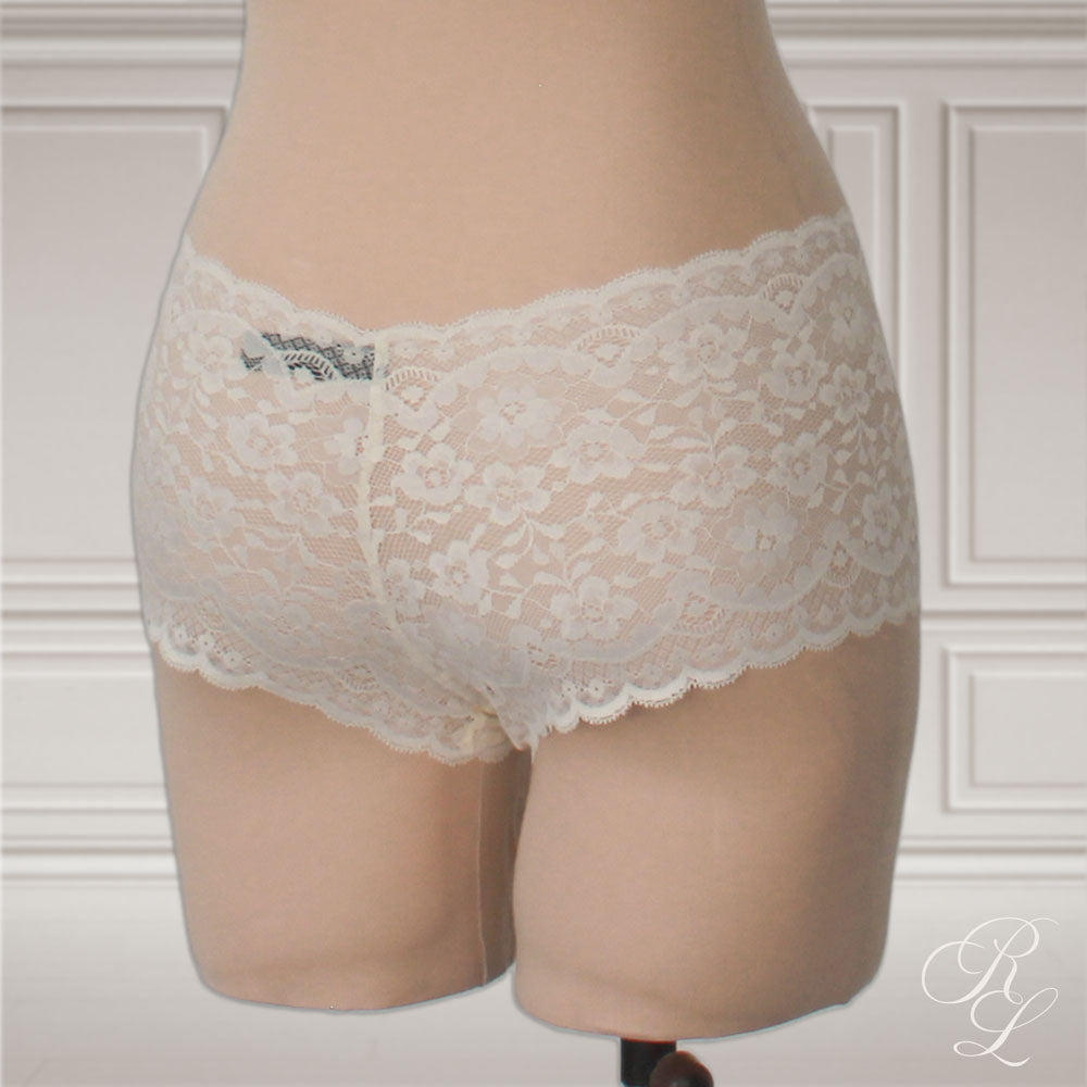 Bóxer Cachetero de Encaje - Perla