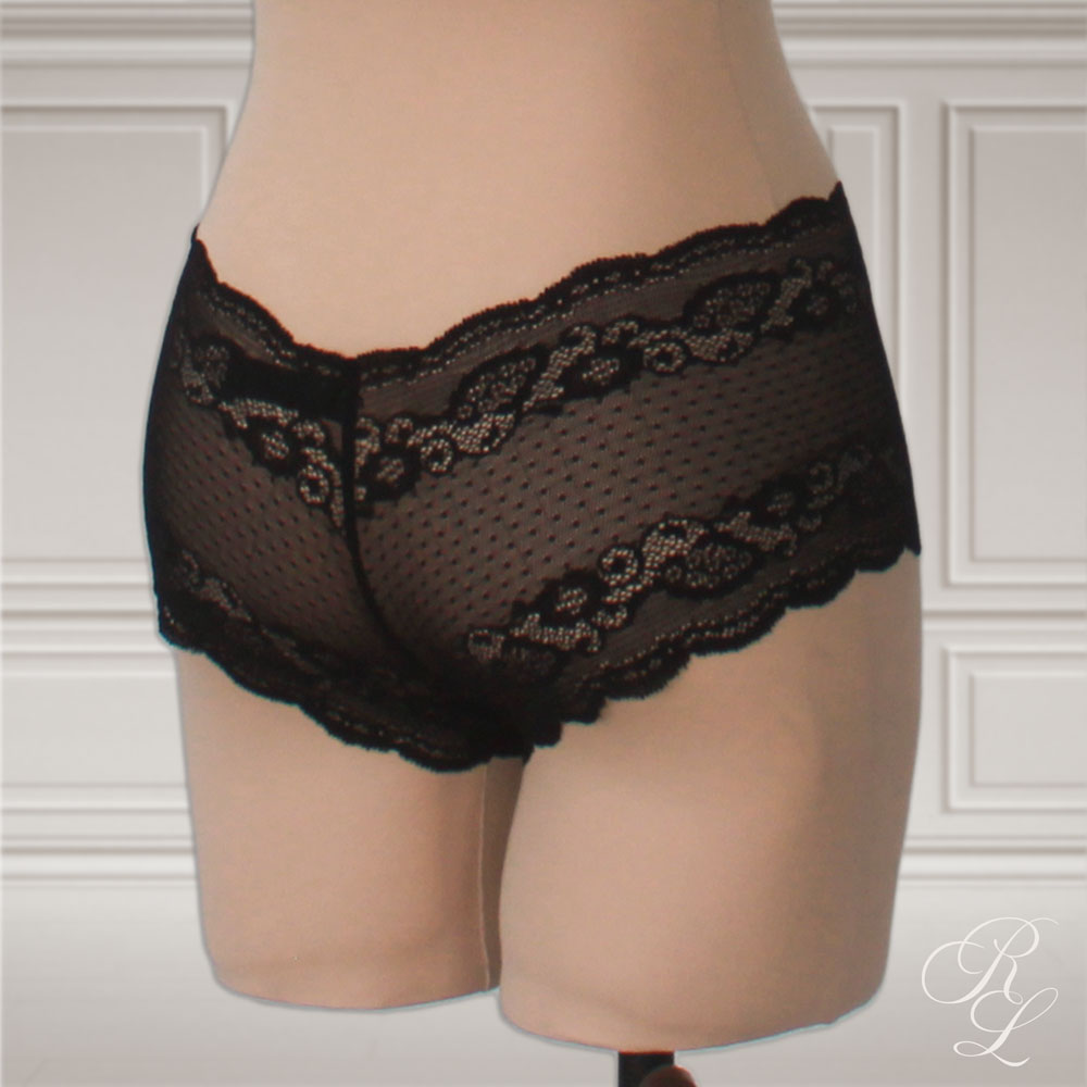 Bóxer Cachetero de Encaje - Negro