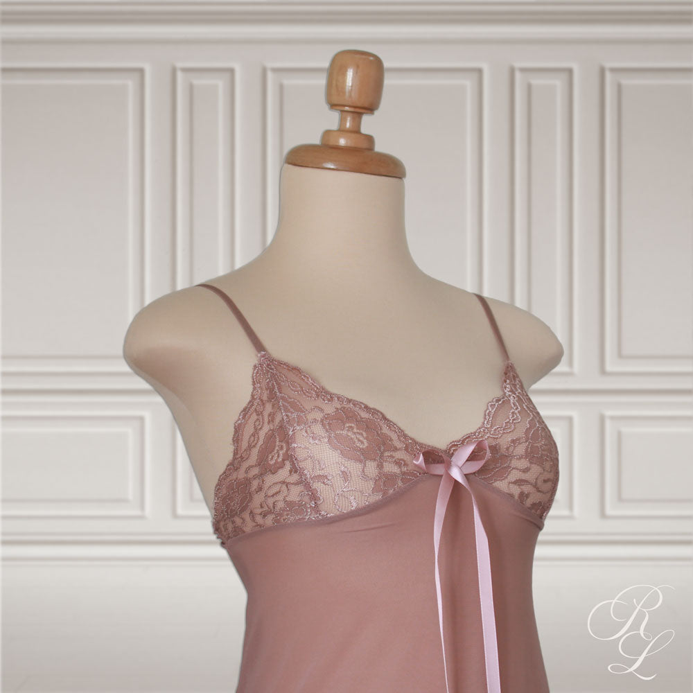 Babydoll con Bata de Tul Luna - Malva