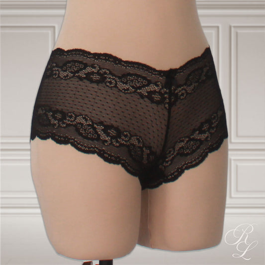 Bóxer Cachetero de Encaje - Negro